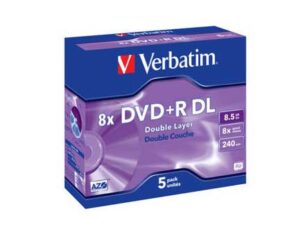 DVD+R VERBATIM DL 8.5GB 8X CAJA C/5 PZAS
