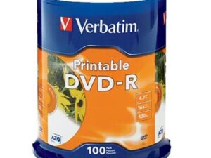 DVD-R VERBATIM 4.7GB 16X BLANCO INK PRINTABLE SPINDLE C/100